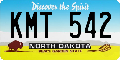 ND license plate KMT542