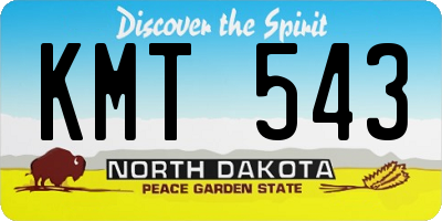 ND license plate KMT543