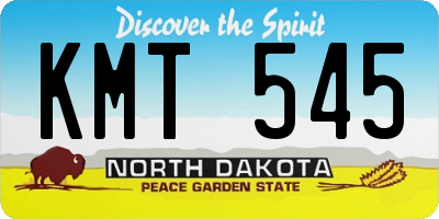 ND license plate KMT545