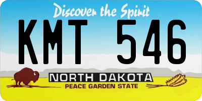 ND license plate KMT546