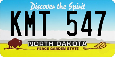 ND license plate KMT547