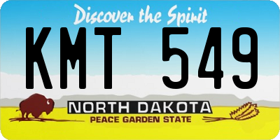 ND license plate KMT549
