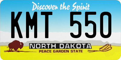 ND license plate KMT550