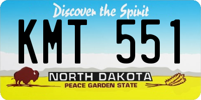 ND license plate KMT551