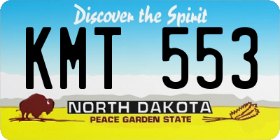 ND license plate KMT553