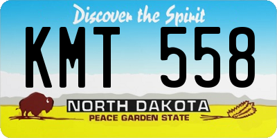 ND license plate KMT558