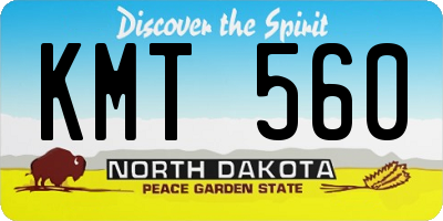 ND license plate KMT560