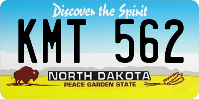ND license plate KMT562