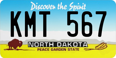 ND license plate KMT567