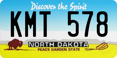 ND license plate KMT578