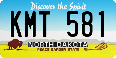ND license plate KMT581