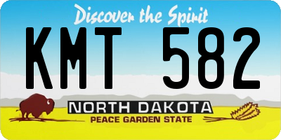 ND license plate KMT582