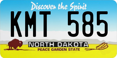 ND license plate KMT585