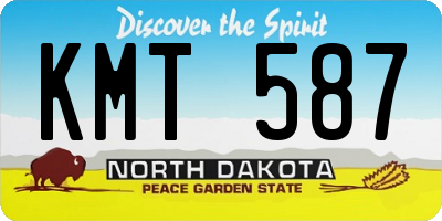 ND license plate KMT587