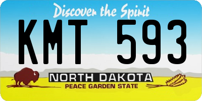 ND license plate KMT593