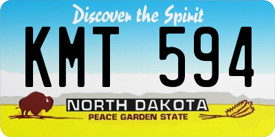 ND license plate KMT594