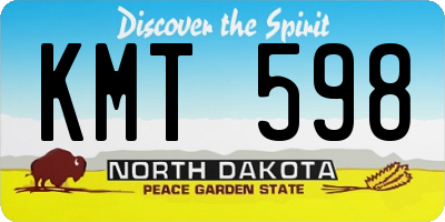 ND license plate KMT598