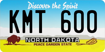 ND license plate KMT600