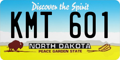 ND license plate KMT601