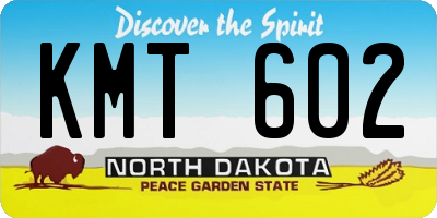ND license plate KMT602