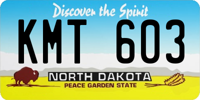 ND license plate KMT603