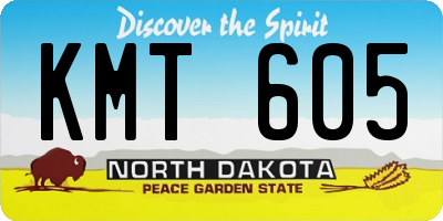 ND license plate KMT605