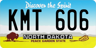 ND license plate KMT606
