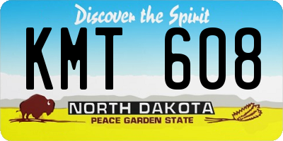 ND license plate KMT608