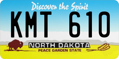 ND license plate KMT610