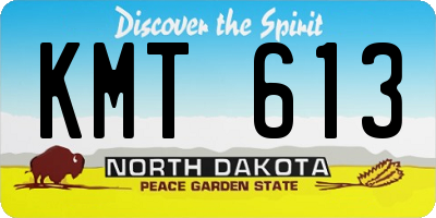 ND license plate KMT613