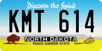 ND license plate KMT614