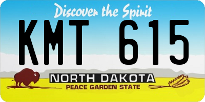 ND license plate KMT615