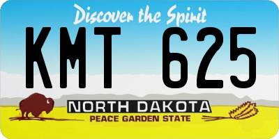 ND license plate KMT625