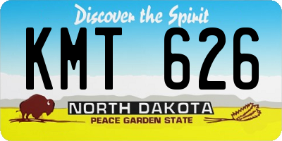 ND license plate KMT626