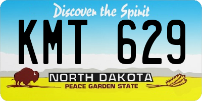 ND license plate KMT629