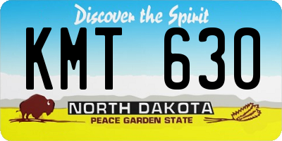 ND license plate KMT630