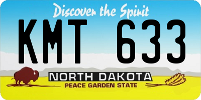 ND license plate KMT633