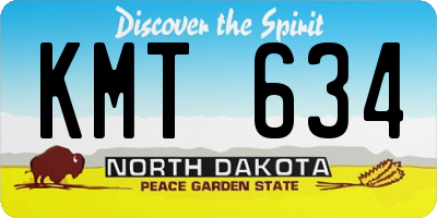 ND license plate KMT634