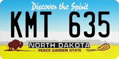 ND license plate KMT635