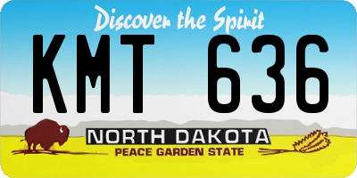 ND license plate KMT636