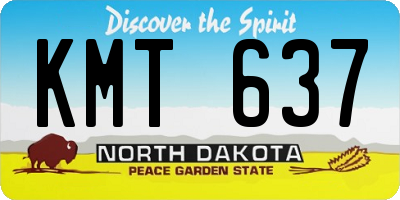 ND license plate KMT637