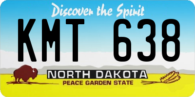 ND license plate KMT638