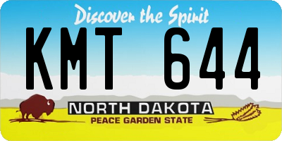 ND license plate KMT644