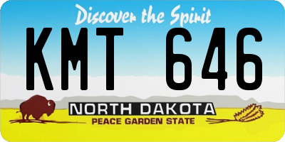 ND license plate KMT646