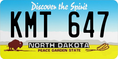 ND license plate KMT647