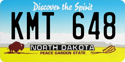 ND license plate KMT648