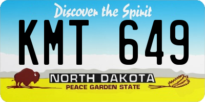 ND license plate KMT649