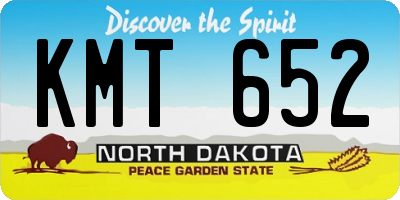 ND license plate KMT652