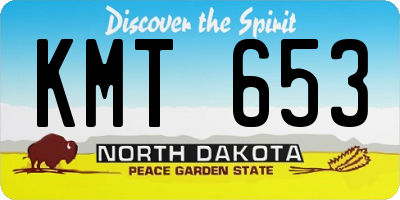 ND license plate KMT653