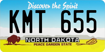 ND license plate KMT655